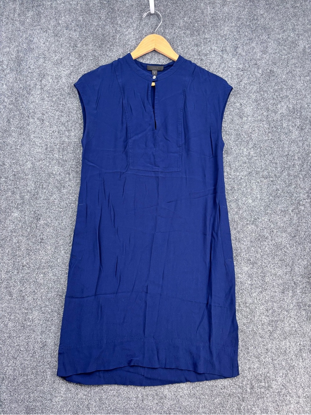 J Crew Blue Minimalist Preppy Easy Tunic Dress Cap Sleeves Women’s XS